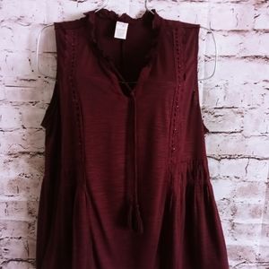 Terra & Sky Plus Size 1X Purple Sleeveless Tank